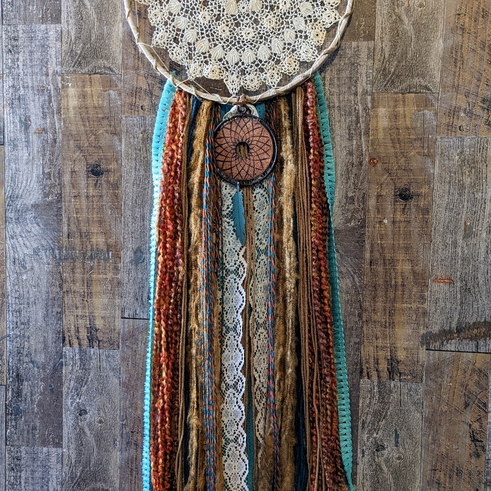 New Handcrafted Boho Shabby Chic Dreamcatcher With Rustic Metal Dreamcatcher - Picture 5 of 8